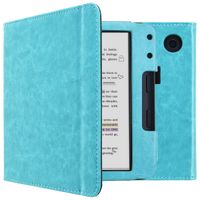 imoshion Étui de liseuse portefeuille en cuir végan Kobo Libra Colour - Bleu clair