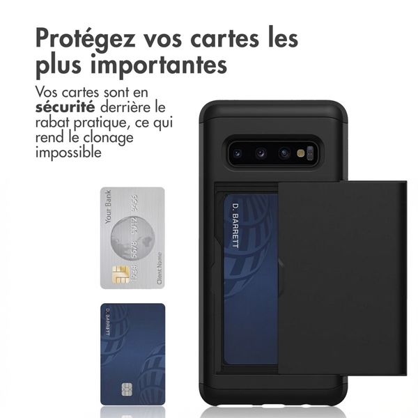 Coque arrière avec porte-cartes Samsung Galaxy S10 - Noir