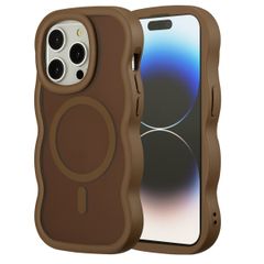 Selencia Coque arrière Wavy avec MagSafe Apple iPhone 14 Pro - Mocha Brown