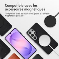 Accezz Coque arrière en cuir avec MagSafe Samsung Galaxy S26 Ultra - Onyx Black