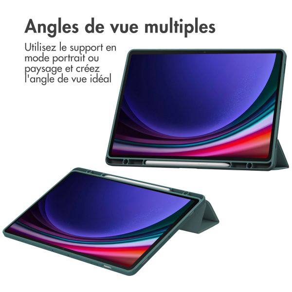 imoshion Coque tablette rigide Trifold Samsung Galaxy Tab S10 Plus / Tab S9 Plus / Tab S9 Plus FE 12.4 pouces - Vert