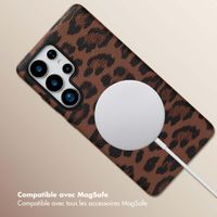 Selencia Coque Sabi imprimé panthère avec MagSafe Samsung Galaxy S25 Ultra - Mocha Brown