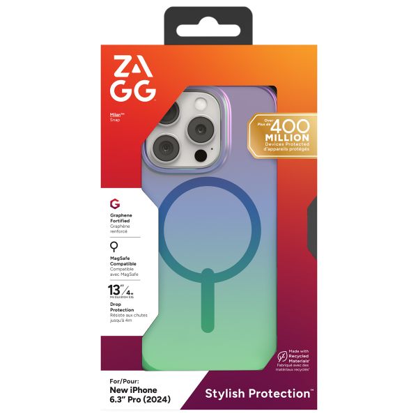 ZAGG Coque Milan Snap avec MagSafe iPhone 16 Pro - Raven Feather