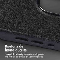 Accezz Coque arrière en cuir avec MagSafe iPhone 15 Pro Max - Onyx Black