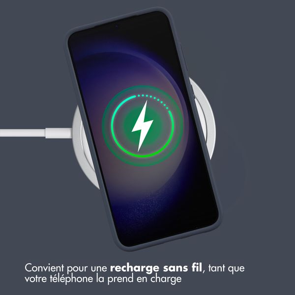 Accezz Coque Liquid Silicone Samsung Galaxy S23 Plus - Bleu foncé