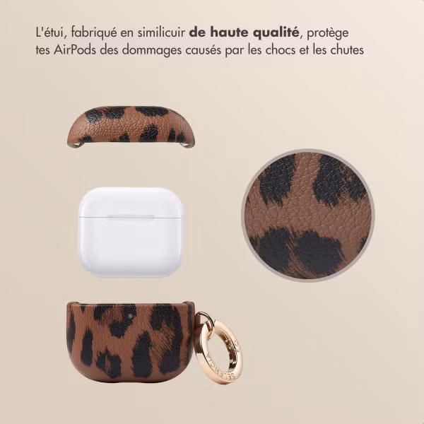 Selencia Coque Sabi Apple AirPods 4 - imprimé léopard - Mocha Brown
