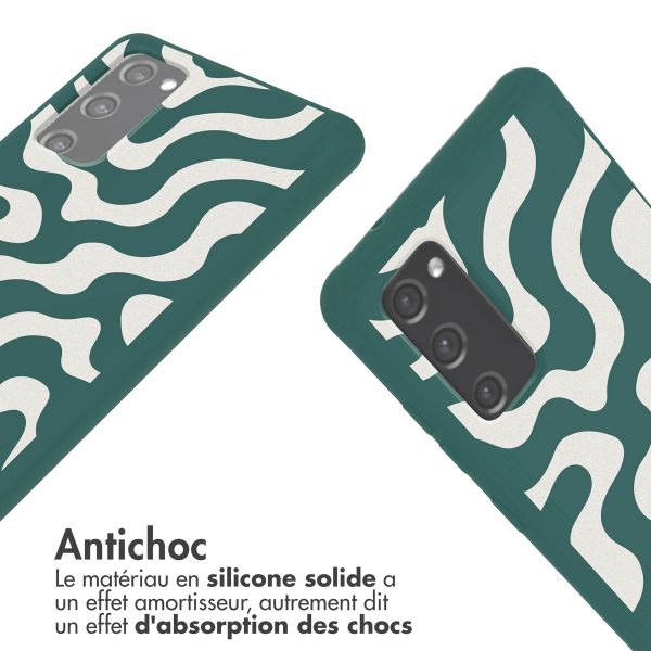 imoshion Coque design en silicone avec cordon Samsung Galaxy S20 FE - Petrol Green Groovy