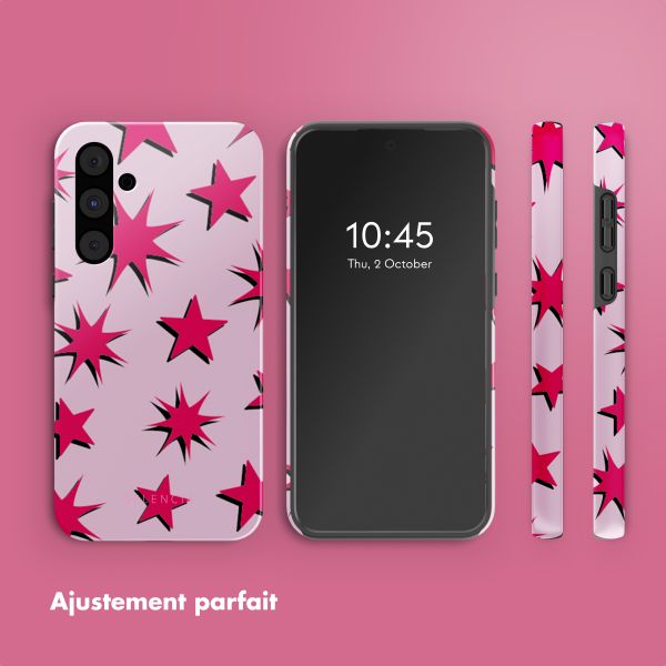Selencia Coque arrière Vivid Samsung Galaxy A55 - Stars Rubine Red Light Pink