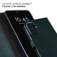 Selencia Étui portefeuille en cuir véritable Samsung Galaxy A57 (5G) - Vert