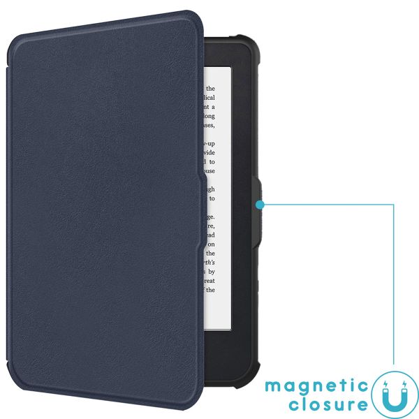 imoshion Étui de liseuse portefeuille Slim Soft Kobo Clara 2E / Tolino Shine 4 - Bleu foncé