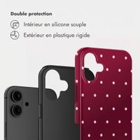 Selencia Coque arrière Vivid Apple iPhone 16 - Happy Dots Burgundy