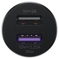 Huawei Chargeur de voiture d'origine avec câble USB-C - Chargeur de voiture - 2 ports USB-A + câble USB-C á USB-A - 22,5 watts