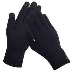 Selencia Gants Tactiles Tricotés - Taille Unique - Noir