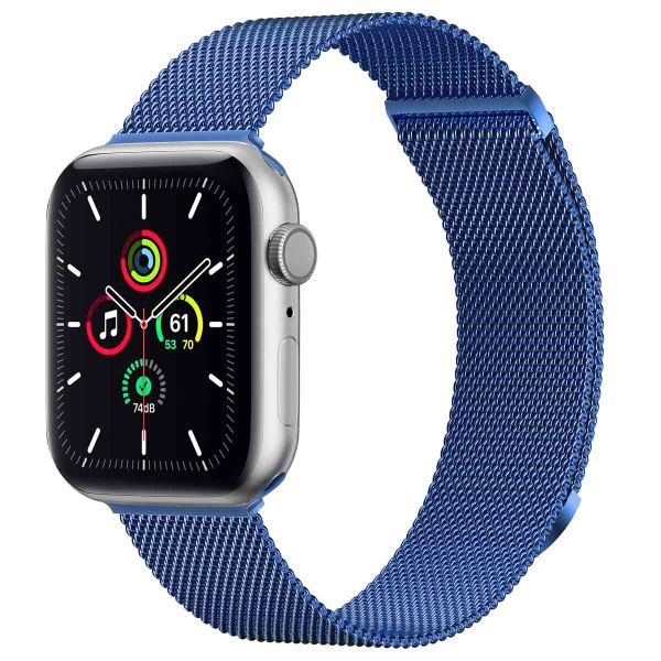 imoshion Bracelet magnétique milanais Apple Watch Series 1 á 9 / SE (38/40/41 mm) | Series 10 (42 mm) - Taille M - Bleu