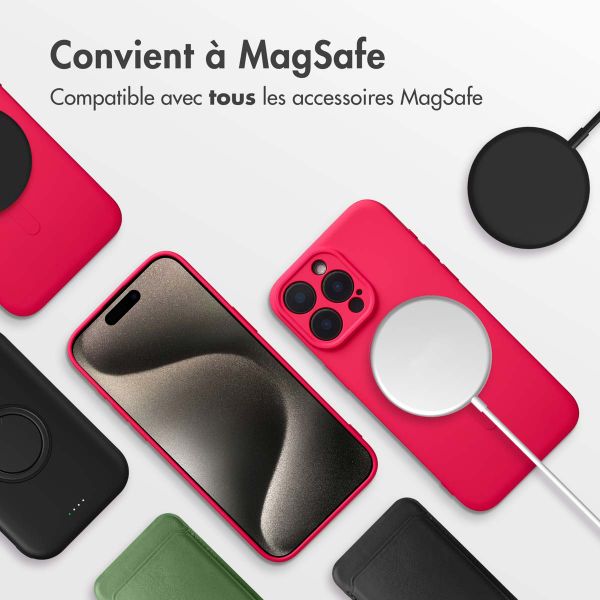 imoshion Coque Couleur avec MagSafe Apple iPhone 15 Pro Max - Neon Pink