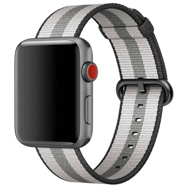 Apple Bracelet en nylon tissé Apple Watch Series 1 à 10 / SE / Ultra (2) (44/45/46/49 mm) - Rayures noires