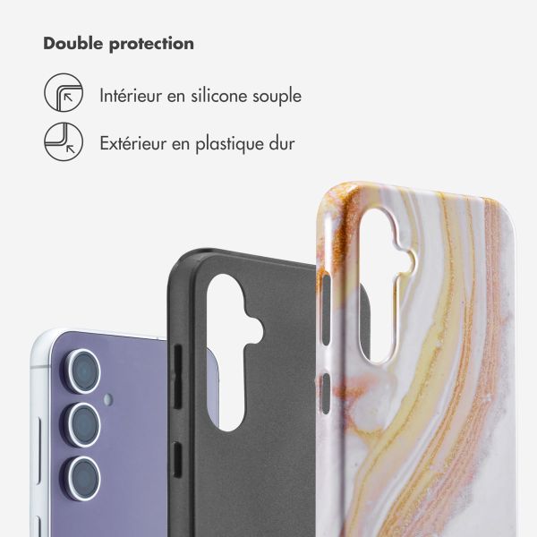Selencia Coque arrière Vivid Samsung Galaxy S23 FE - Chic Marble Gold