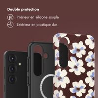 Selencia Coque arrière Vivid avec MagSafe Samsung Galaxy S25 - Choco Flower Pop