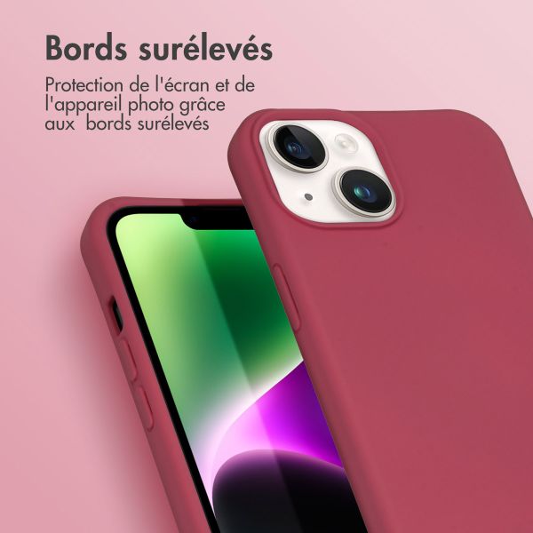 imoshion Coque de couleur avec cordon amovible iPhone 14 - Rouge foncé