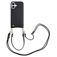 Selencia Coque de télephone Nova avec cordon et porte-cartes Apple iPhone 16 - Noir