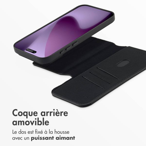 Accezz Étui de télephone portefeuille en cuir 2-en-1 avec MagSafe Apple iPhone 17 Pro Max - Onyx Black