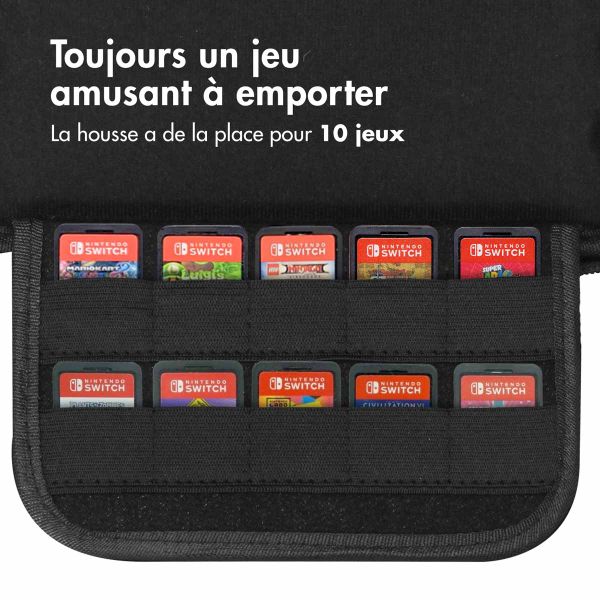 imoshion ﻿Etui Nintendo Switch - Etui pour la Nintendo Switch / Switch OLED - Bleu / Rouge