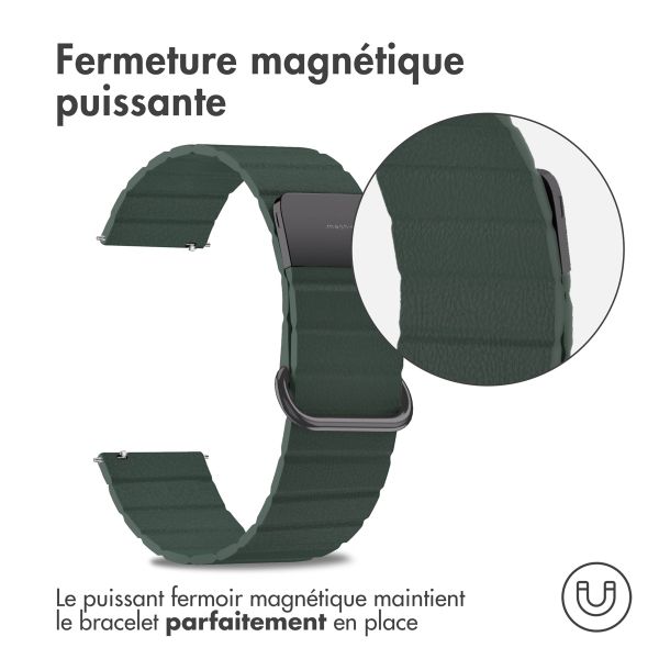 imoshion Bracelet en cuir magnétique  - Connexion universelle 22 mm - Vert