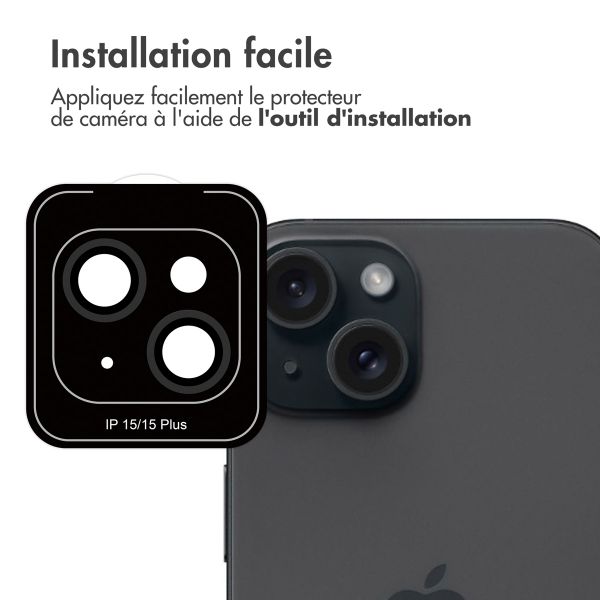 imoshion Lot de 2 protections d'objectif de caméra Apple iPhone 15 / 15 Plus - Black