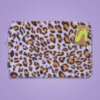 imoshion Pochette ordinateur Fluffy 15-16 pouces - Leopard Lilac
