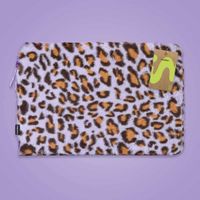 imoshion Pochette ordinateur Fluffy 13-14 pouces - Leopard Lilac