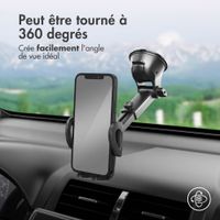 imoshion ﻿ Support de téléphone pour voiture - Réglable - Universel - Carbone - Tableau de bord / pare-brise - Noir