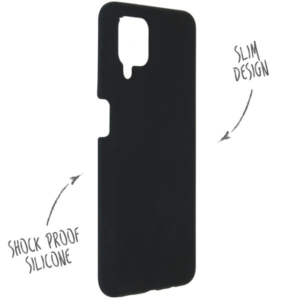 Accezz Coque Liquid Silicone Samsung Galaxy A12 - Noir