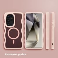 Selencia Coque arrière Wavy avec MagSafe Samsung Galaxy S24 Ultra - Soft Pink