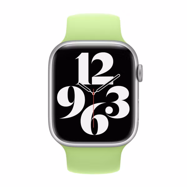 Apple Bracelet Boucle unique en Silicone Apple Watch | 44/45/46/49 mm - Taille 9 - Sprout Green