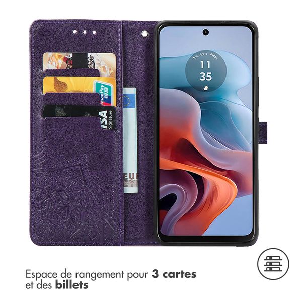 imoshion Etui de téléphone portefeuille Mandala Motorola Moto G34 - Violet