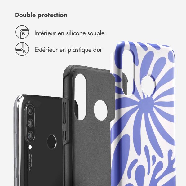 Selencia Coque arrière Vivid Tough Huawei P30 Lite - Modern Bloom Sapphire Blue