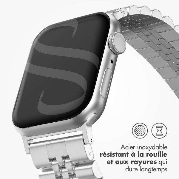 Selencia Bracelet Metallique Jubilee Apple Watch Series 1 t/m 9 / SE (38/40/41 mm) | Series 10 / 11 (42 mm) - Argent