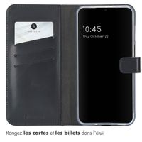 Selencia Étui portefeuille en cuir véritable Samsung Galaxy A16 - Noir