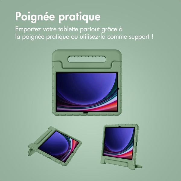 imoshion Coque kidsproof avec poignée Samsung Galaxy Tab S11 / S9 11.0 pouces / S10 Lite / S10 FE / S9 FE 10.9 pouces - Olive Green