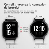 imoshion Bracelet sportif en silicone - Connexion universelle de 24 mm - Noir/Gris