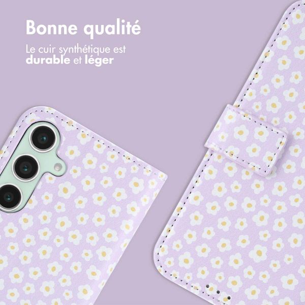 imoshion Étui de télephone portefeuille Design Samsung Galaxy S25 - White Daisy