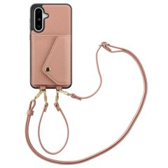 Selencia Coque à cordon avec porte-cartes enveloppe Sera Samsung Galaxy A36 / A56 - Old Pink