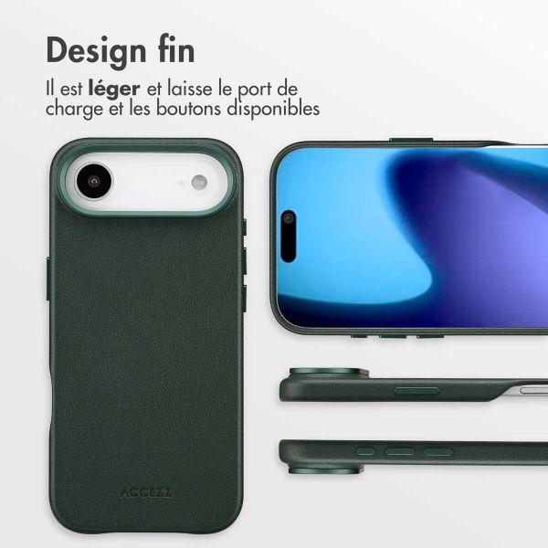 Accezz Coque arrière en cuir avec MagSafe Apple iPhone Air - Cedar Green