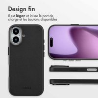 Accezz Coque arrière en cuir avec MagSafe Apple iPhone 17 - Onyx Black