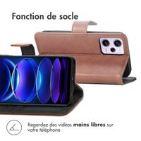 imoshion Etui de téléphone portefeuille Luxe Xiaomi Redmi Note 12 Pro - Brun