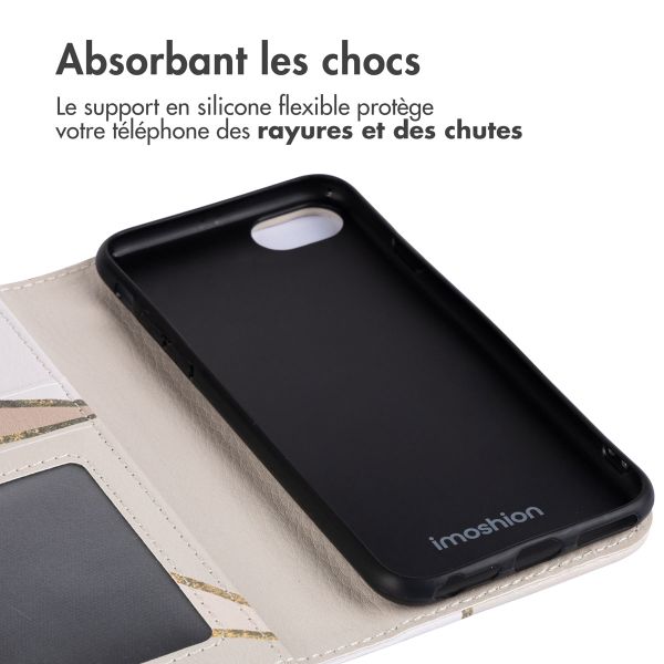 imoshion Étui de téléphone portefeuille Design iPhone SE (2022 / 2020) / 8 / 7 / 6(s) - Beige Graphic