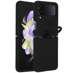 Accezz Coque Liquid Silicone Samsung Galaxy Z Flip 4 - Noir