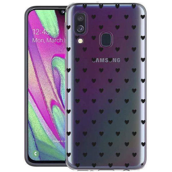 imoshion Coque Design Samsung Galaxy A40 - Cœurs - Noir