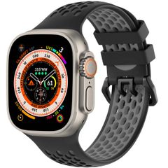 imoshion ﻿Boucle de bracelet de sport en silicone Apple Watch Series 1 á 11 / SE / Ultra (44/45/46/49 mm) - Noir / Gris