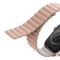Uniq Bracelet Revix réversible Apple Watch Series 1 t/m 9 / SE (38/40/41 mm) | Series 10 / 11 (42 mm) - Blush Pink / Beige